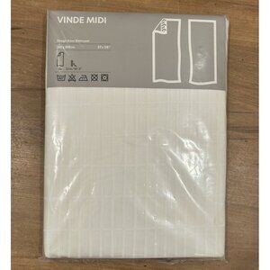 IKEA Vinde Midi White Curtains 2 Panels each 57" X 118" NEW 100% Cotton
